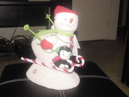 Musical Motion Hallmark Sooshin&#39; Duo Sking Snowman With Penguin Mint Tags 2012  - £27.77 GBP