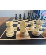 LARGE 3.75&quot; King Ebony and White Pieces Staunton Chess Set 21&quot; Ebony Col... - £186.97 GBP