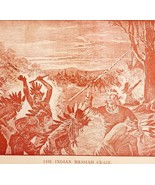 1891 Sioux Messiah Craze Red Plate Print Victorian Indian Wars History F6G - $570.99 MXN