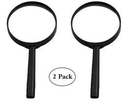 2-Pack Magnifying Glass 4X 3&quot; Lens – 6&quot; Handheld Magnifier for Reading &amp;... - $11.75