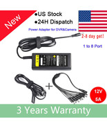 12V 5A Dc Adapter +8 Split Power Cable For Sannce Cctv Security Camera D... - $23.99