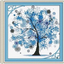 Lucky Tree Serenity Cross Stitch Kit - Vibrant Blue, 14 Count, 41X41cm - £33.64 GBP