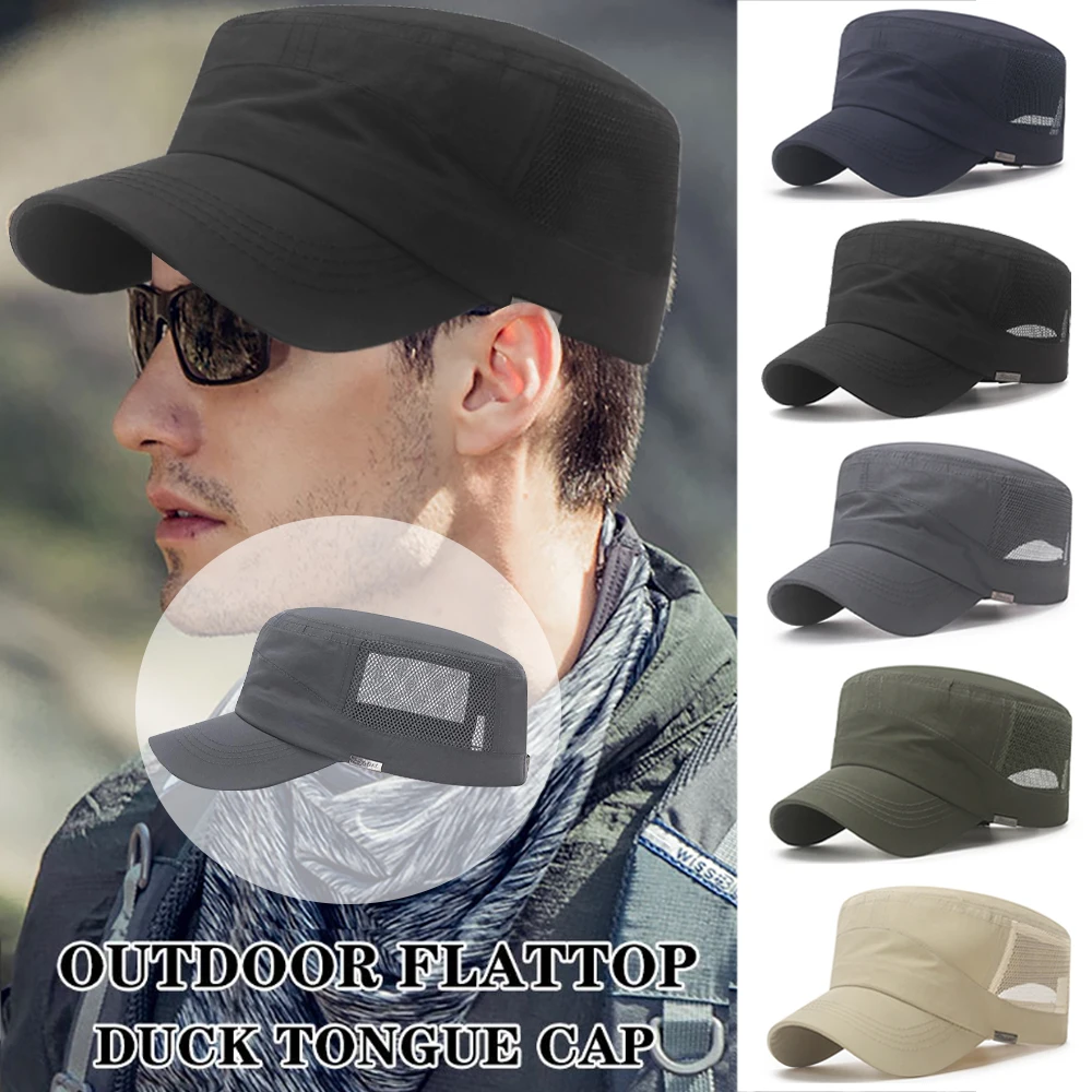 New Quick Dry Military Hats For Men Summer Sun Hat Flat Top Army Caps Unisex - £9.10 GBP+