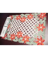 Luxury Placemat/ PAIR OF doily by FANCO, vibrant poisetiias, 12&quot; x 18&quot;, ... - €16,88 EUR