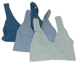 Rhonda Shear Ahh 3‑Pack Original Wire-Free Bra S (S/CH/P) Sky Blue, Teal... - $30.67 CAD
