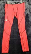 Idonex Activewear Pants Mens Size XL Red Polyester Elastic Waist Logo Pull On - £16.87 GBP
