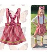 Matilda Jane You &amp; Me Girls 10 Plaid Overalls Suspender Skirt 10 - $37.46 CAD