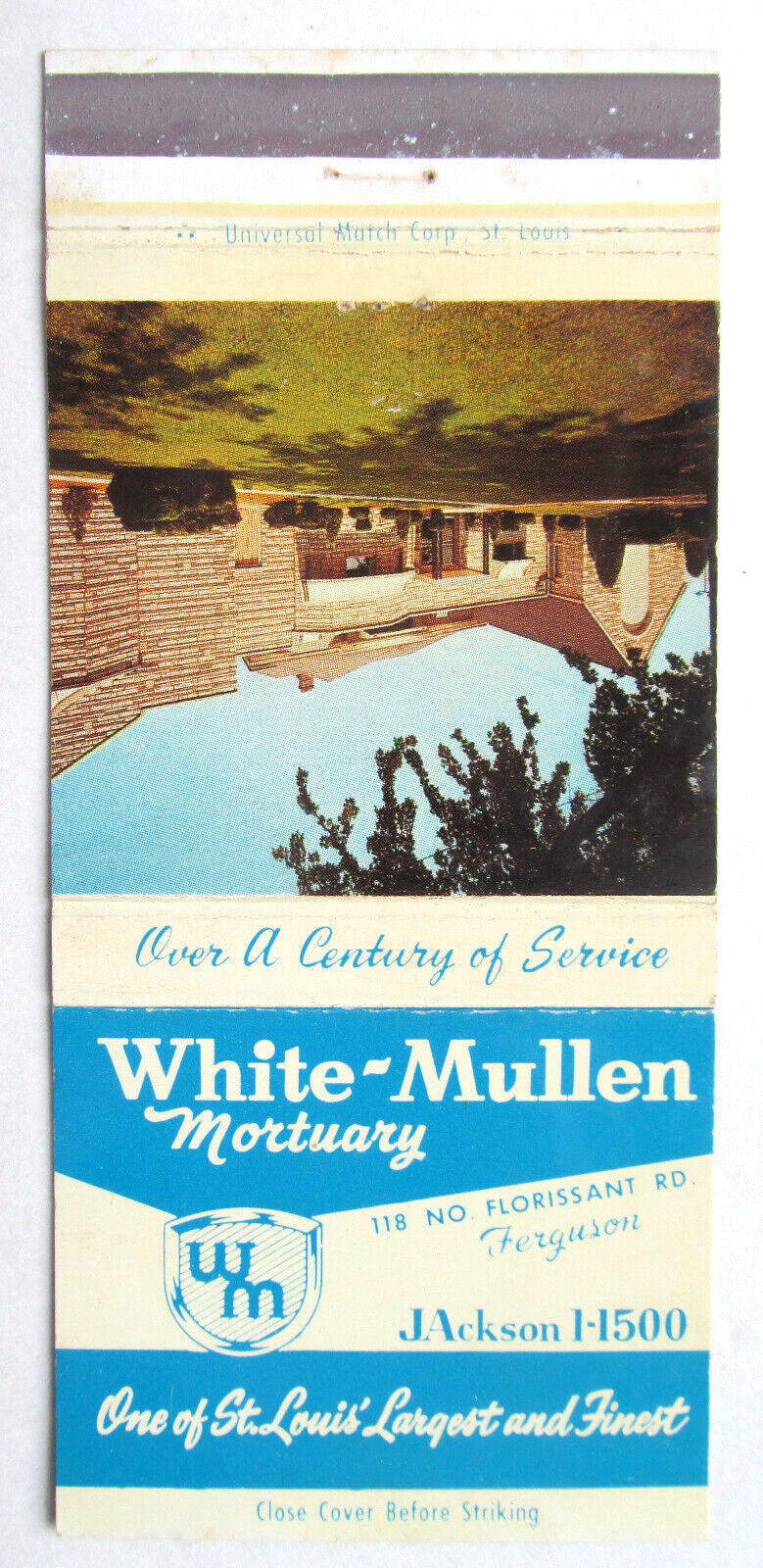 Primary image for White-Mullen Mortuary - Ferguson, Missouri 30 Strike Matchbook Cover N St. Louis