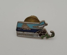 Massachusetts State Shaped Souvenir Enamel Lapel Hat Pin Tie Tack - £11.50 GBP