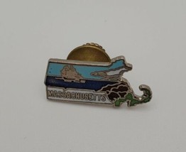 Massachusetts State Shaped Souvenir Enamel Lapel Hat Pin Tie Tack - £11.52 GBP