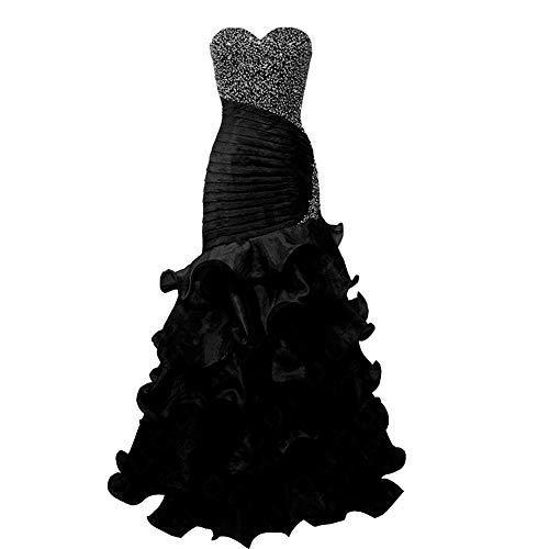 Beaded Mermaid Ruffles Long Formal Prom Dress Evening Gown Turquoise Blue US 14