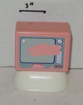 Vintage Little Tikes Dollhouse TV Television On Swivel Pink White Replac... - $29.65