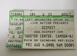 Ozzfest 2006 Tweeter Center Camden New Jersey Aug 4th Ticket Stub Band Concert - £11.12 GBP