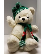 Vintage 1987 Kmart Our Christmas Teddy Bear 19&quot; Plush Toy Green Sweater ... - $15.84