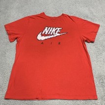 The Nike Tee Shirt Men Red Large Puffy Cloud Smoke Logo Streetwear Activ... - $10.65