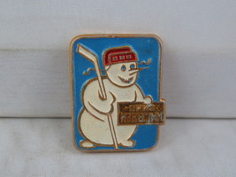 Vintage Hockey Pin - Izvestia Cup Snowman Graphic - Stamped Pin  - £14.85 GBP