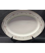 Vintage NORITAKE Large 14&quot; Oval Serving Platter FAIRMONT 6102 Platinum Trim - $24.03 CAD