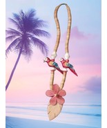 Vtg Carved Tropical Parrot Parakeet Necklace Wood Bead Bird Pendant Whim... - €12,74 EUR