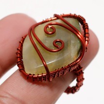 Bumble Bee Jasper Wire Wrapped Handcrafted Copper Gift Jewelry Ring 8.25&quot; SA 690 - £3.92 GBP