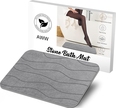 Stone Bath Mat Large, Non-Slip Diatomite Stone Bath Mat, Quick Drying Bath Mat S - £41.45 GBP