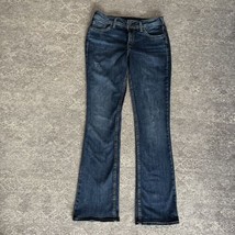 Silver Jeans Co. Womens 28/33 Elyse Slim Boot Blue Denim Stretch Midrise - £18.13 GBP