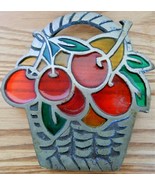 Cherry Basket Glass and Metal Trivet Made in Tawain - $20.00