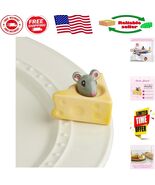 Nora Fleming Mouse &amp; Cheese Mini in Gray &amp; Yellow: Seasonal Serving Delight - $664.49 MXN