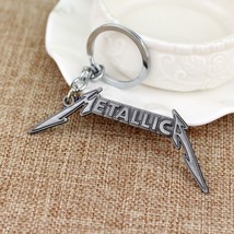 Metallica Logo Silver Metal Logo Keychain - £6.00 GBP