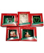 Lot of 5 Hallmarks Christmas Ornament Kitty Cart, Bunny Hug, Lovebirds M... - $31.44 CAD