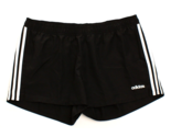 Adidas Women&#39;s XL Black 3S Woven Shorts Elastic Waist Athletic 3 Stripe - $24.74