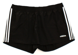 Adidas Women&#39;s XL Black 3S Woven Shorts Elastic Waist Athletic 3 Stripe - $24.74