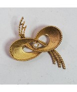 Vintage Mamselle Tying The Knot Brooch Pin 1.5 Inch Gold Tone - $7.00