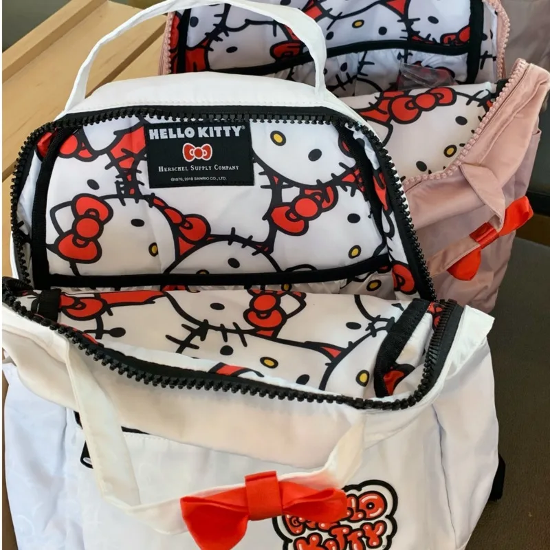 Sanrio Hello Kitty Kawaii Y2k School Backpack Women Casual Print Zip Up Bolsas - £24.88 GBP
