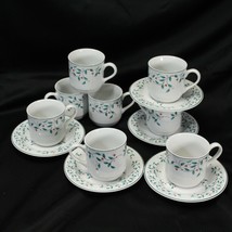 Ming Pao Holly Lace Xmas Cups and Saucers Lot of 13 - $36.25