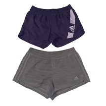 Adidas Aeroready Lot of 2 Athletic Pull On Shorts Purple Gray Womens Small - £15.81 GBP