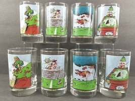 8 Arby&#39;s Collector Series Vintage 1982 Gary Patterson Drinking Glass Tum... - $68.97