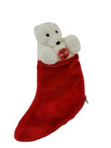 1996 The Coca-Cola Company Traditional 3D Plush Polar Bear Christmas Stocking  - £6.20 GBP