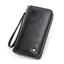 CONTACT&#39;S Genuine Leather Clutch Wallets For Men Long Vintage Zipper Handbags Co - £123.03 GBP