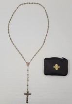 *B) Vintage Creed Sterling Catholic Metal Beaded Rosary Crucifix Cross - £77.89 GBP