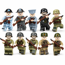 WW2 Soviet Red Army and Chinese Army Soldiers 10 Minifigure Set - $15.03+