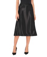 VINCE CAMUTO Women&#39;s Textured Pull-On A-Line Midi Satin Skirt Black B4HP - £30.40 GBP