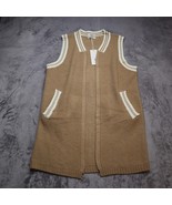Mira Open Cardigan Vest Adult Small Beige Ivory Casual Sleeveless Pocket... - £31.27 GBP