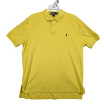 Vtg Polo by Ralph Lauren Men&#39;s L Polo Shirt Yellow Navy Pony Logo Short ... - €17,26 EUR