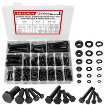 Metric Bolt Assortment (Black), 244 Pcs.M3 M4 M5 M6 M8 M10 Heavy Duty Bolts And - $35.95