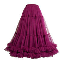 Neon Green A-line Layered Tulle Skirt Outfit Women Plus Size Ruffle Tulle Skirt image 9