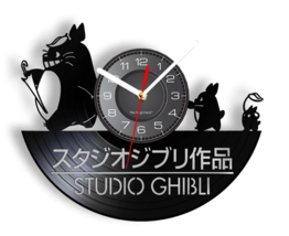 Totoro Vinyl Record Wall Clock for Bedroom Studio Ghibli Cartoon Home Anime Gift - £23.58 GBP