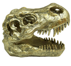 Resin Statue sculpture Fossil T Rex Head 7.5in Gold f20 - £108.35 GBP