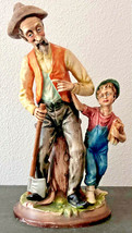 Vintage Lefton (unmarked) Grandpa &amp; Grandson Figurine 11.5&quot; - £11.27 GBP