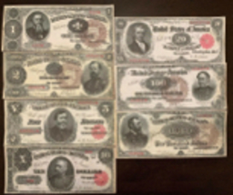 Reproduction Full Set 1890 US Treasury Notes $1-$1000 See Description - £12.93 GBP