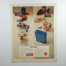 Vtg Mattel Fun &amp; Games Toys Kid Apollo Spacecraft Command Print Ad 10 3/8x13 1/2 - £10.52 GBP